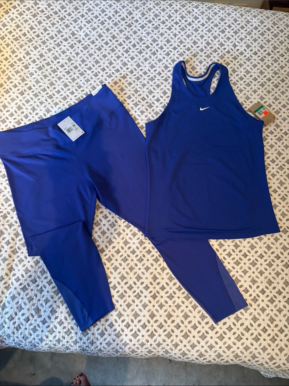 Nike Cobalt Blue Racerback Tank and High-Waist Leggings Set
